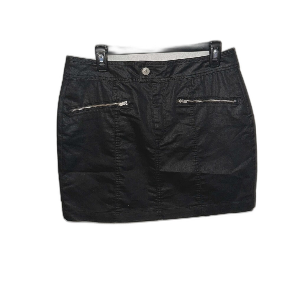 Calvin Klein Black Mini Skirt – Zipper Front Pockets – Size 10 - Picture 2 of 4
